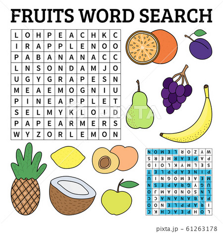 Fruits word search game for kids Fruits word search game for kids 61263178