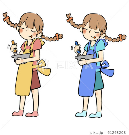 バレンタイン 女の子 チョコのイラスト素材