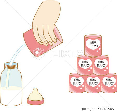 液体ミルク　注ぐ　哺乳瓶　缶 61263565