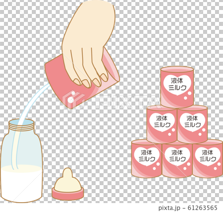液体ミルク　注ぐ　哺乳瓶　缶 61263565