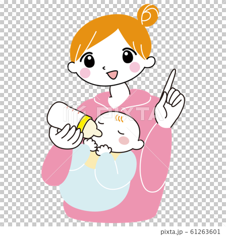 赤ちゃんにミルクをあげる母親 61263601