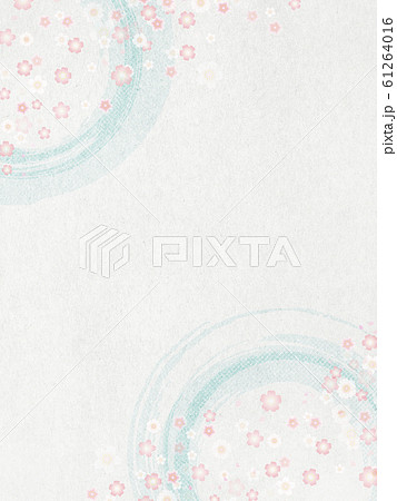 和風背景素材 水彩 円 桜吹雪のイラスト素材