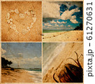 Collage of photos on grunge paper. Bali beach, Indonesia 61270631