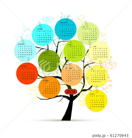 Calendar tree 2014 for your design Calendar tree 2014 for your design 61270643
