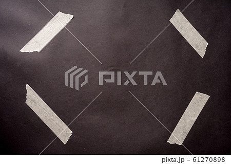 Set of white scotch tapes on black background. 61270898