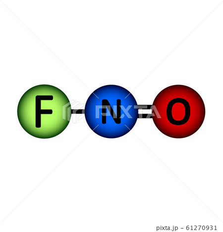 Nitrosyl fluoride molecule icon. 61270931