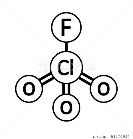 Perchloryl fluoride gas molecule icon. 61270934