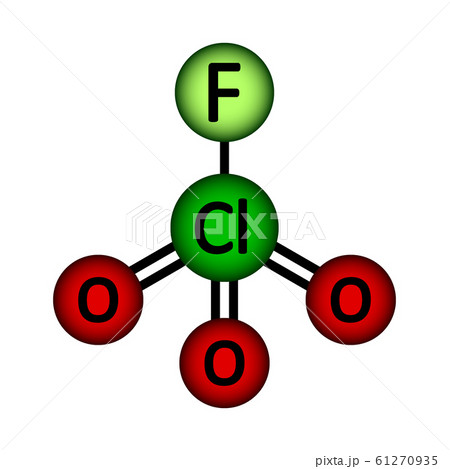Perchloryl fluoride gas molecule icon. 61270935