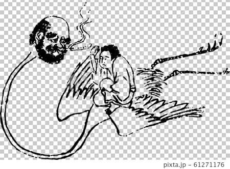 首の伸びる人面鳥 61271176