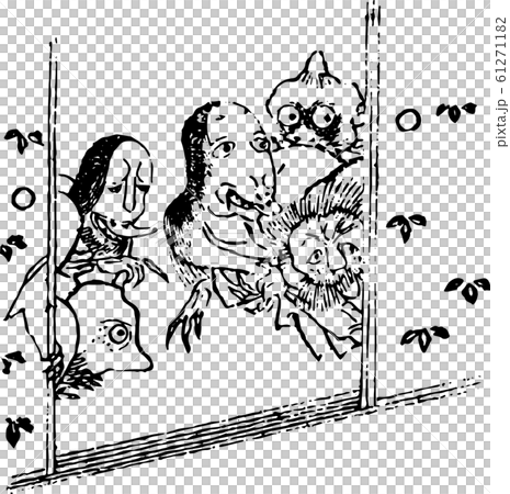 襖からのぞき込む妖怪たち 襖からのぞき込む妖怪たち 61271182