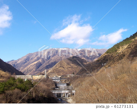 足尾銅山　足尾砂防ダム方面の風景 61273131