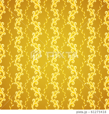 Wallpaper seamless golden pattern on light background 61273418