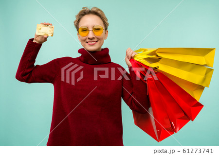 Image of a beautiful happy young blonde woman Image of a beautiful happy young blonde woman 61273741