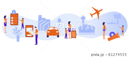 Vector People Travel rest vacation booking tour Vector People Travel rest vacation booking tour 61274555