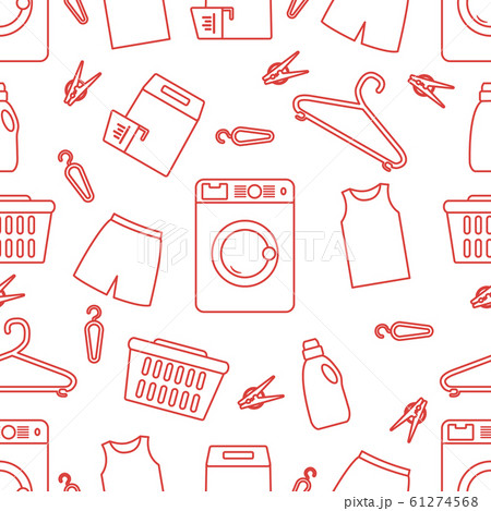 Vector Pattern Laundry service Washing clothes 61274568