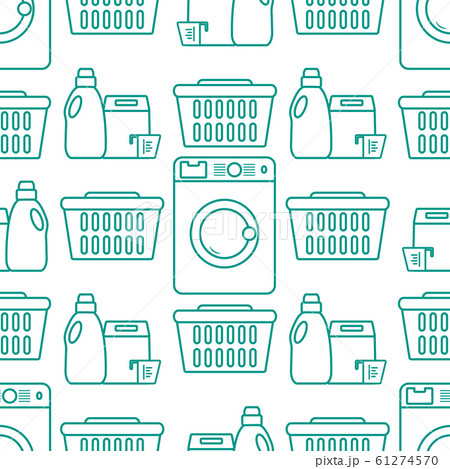 Vector Pattern Washing clothes Laundry service 61274570
