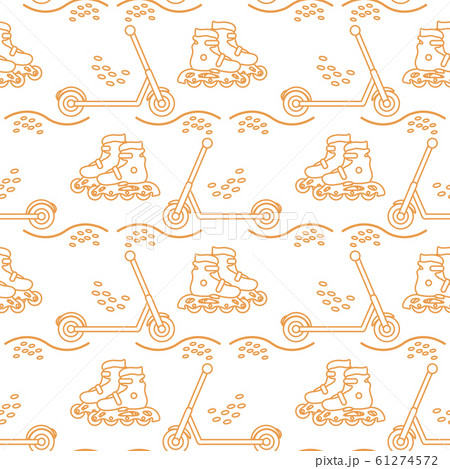Vector seamless pattern Rollers kick scooter Sport 61274572
