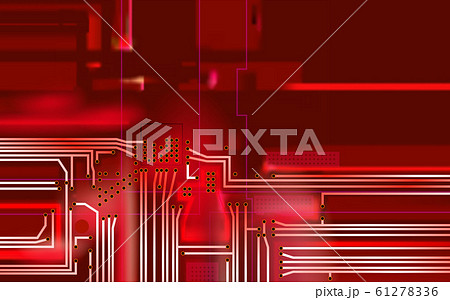 Abstract Hi-tech composition electronic red 61278336