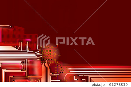 Abstract Hi-tech composition electronic red 61278339
