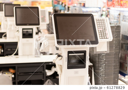 スーパー 店内風景 レジ スーパー 店内風景 レジ 61278829