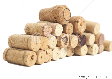 Wine corks isolated on white background Wine corks isolated on white background 61278942