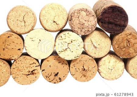 Wine corks isolated on white background Wine corks isolated on white background 61278943