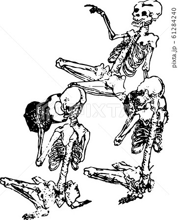 鼓をたたくしゃれこうべ 61284240