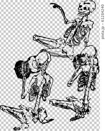 鼓をたたくしゃれこうべ 61284240