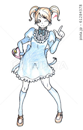 バレンタインチョコを持つ女の子 バレンタインチョコを持つ女の子 61284378
