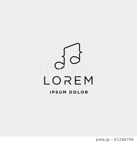 Music Code Logo Design Vector Simple Line Codeのイラスト素材