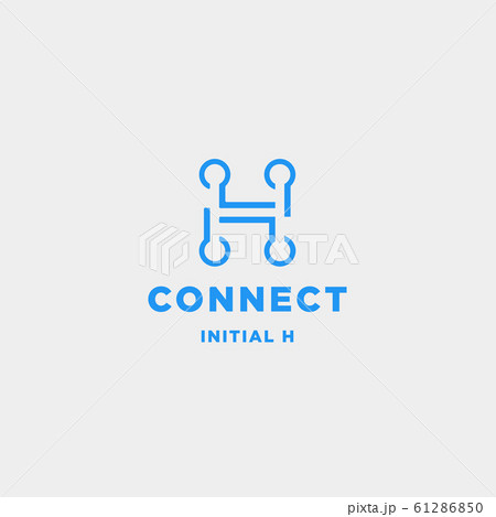 initial h connection logo design technology symbol 61286850