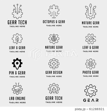 set of gear logo vector design monoline simple set of gear logo vector design monoline simple 61286921