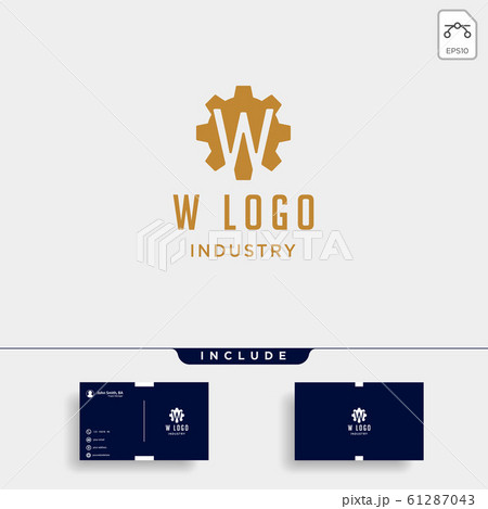 gear machine logo initial w industry vector iconのイラスト素材 [61287043] - PIXTA