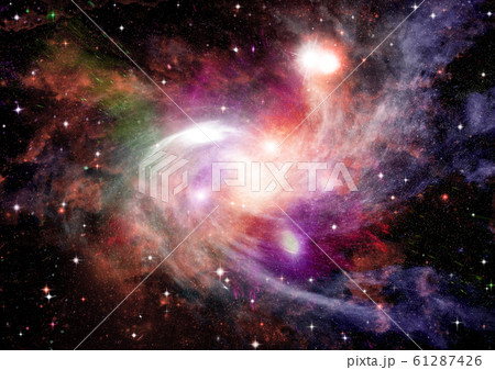 galaxy in a free space. 3D rendering 61287426