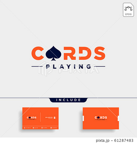 poker card logo design template typography vector poker card logo design template typography vector 61287483