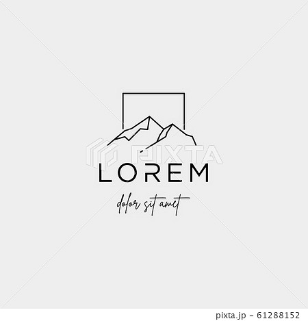 Mountain Logo Vector Line Design Landscape Symbolのイラスト素材