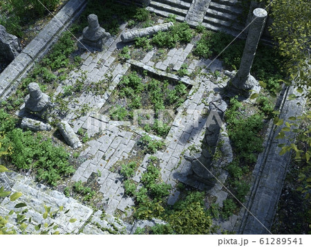 Abandoned Temple Ruins in the Forest 3D Illustration 61289541