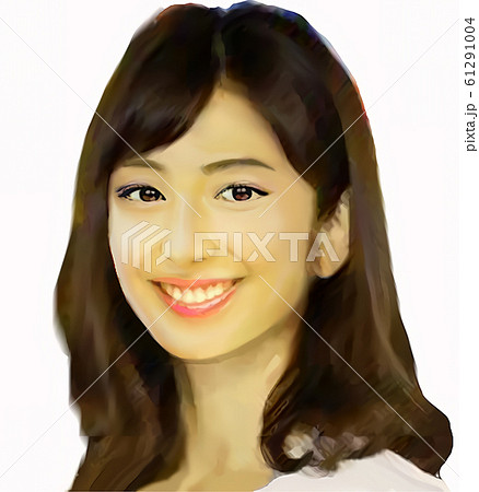 爽やかな笑顔の女性のイラスト素材