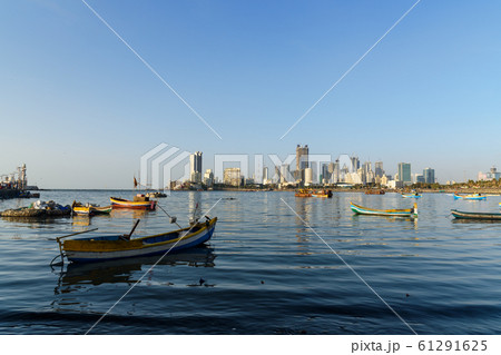 View of skyline on coast of Worli neighborhood 61291625