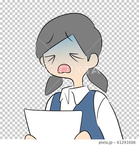 女孩對宣布感到緊張 61291686