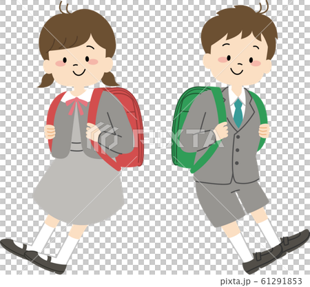 新一年生(女の子と男の子・主線なし) 新一年生(女の子と男の子・主線なし) 61291853
