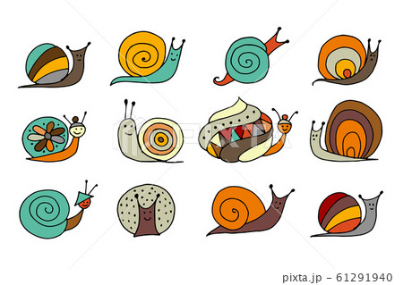 Funny snail logo for your design 61291940