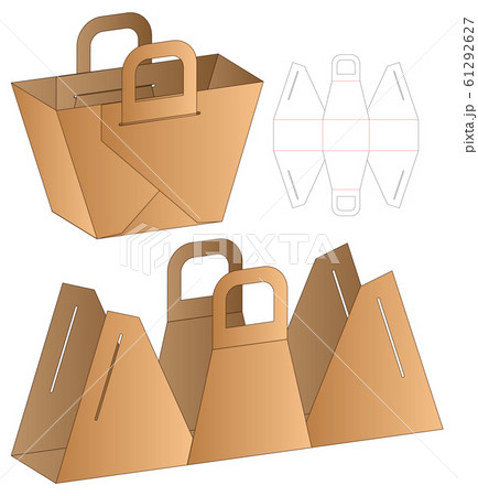Paper Bag with Rope Hole Die Cut Template Stock Vector - Illustration of  square, open: 176214232