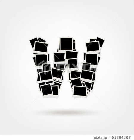 Letter W made from photo frames, insert your photos Letter W made from photo frames, insert your photos 61294302