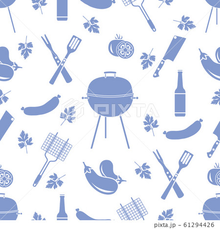 Seamless pattern with grill, barbecue tools BBQ Seamless pattern with grill, barbecue tools BBQ 61294426