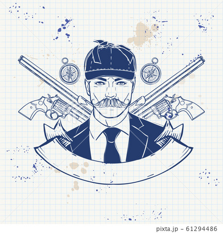Sketch hunter man with beard Sketch hunter man with beard 61294486