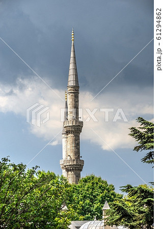 Minarets of the mosque of Hagia Sophia in Minarets of the mosque of Hagia Sophia in 61294862