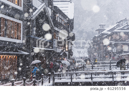 銀山温泉の写真素材