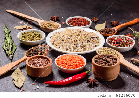 A set of spices and herbs. Indian cuisine A set of spices and herbs. Indian cuisine 61296070