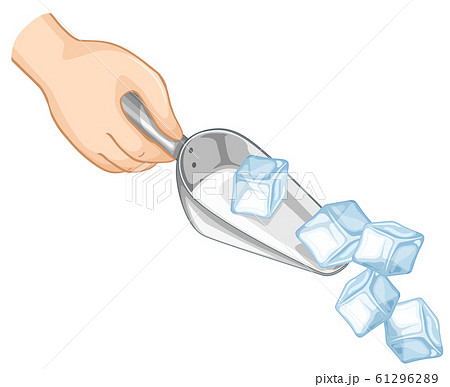 Hand Scooping Ice With Metal Spoonのイラスト素材